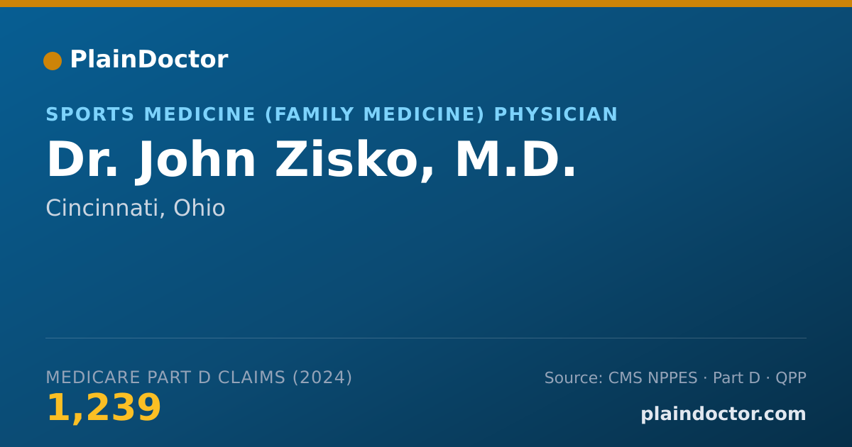 Shareable card for John Zisko, M.D. - Sports Medicine (Family Medicine) Physician, Cincinnati, OH