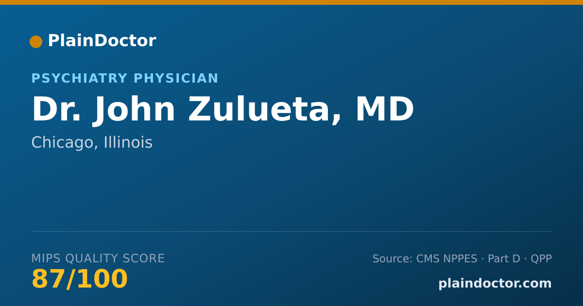 Shareable card for John Zulueta, MD - Psychiatry Physician, Chicago, IL