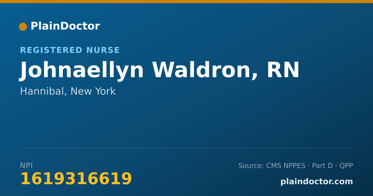 Shareable card for Johnaellyn Waldron, RN - Registered Nurse, Hannibal, NY