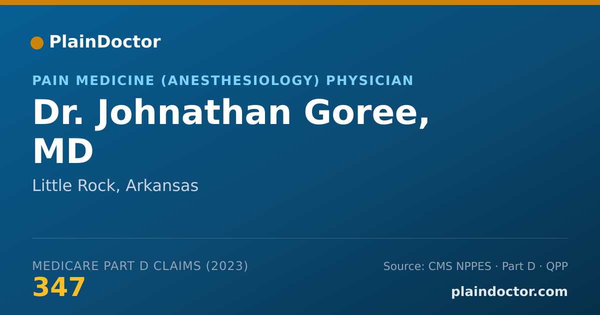 Shareable card for Johnathan Goree, MD - Pain Medicine (Anesthesiology) Physician, Little Rock, AR