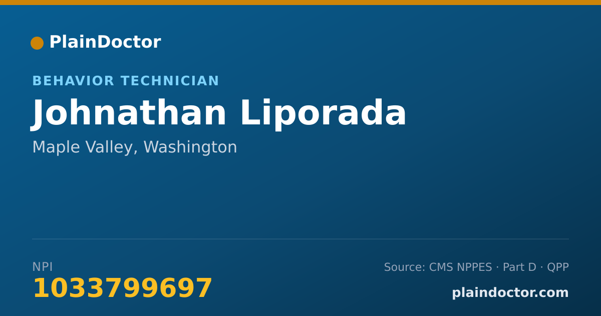 Shareable card for Johnathan Liporada - Behavior Technician, Maple Valley, WA