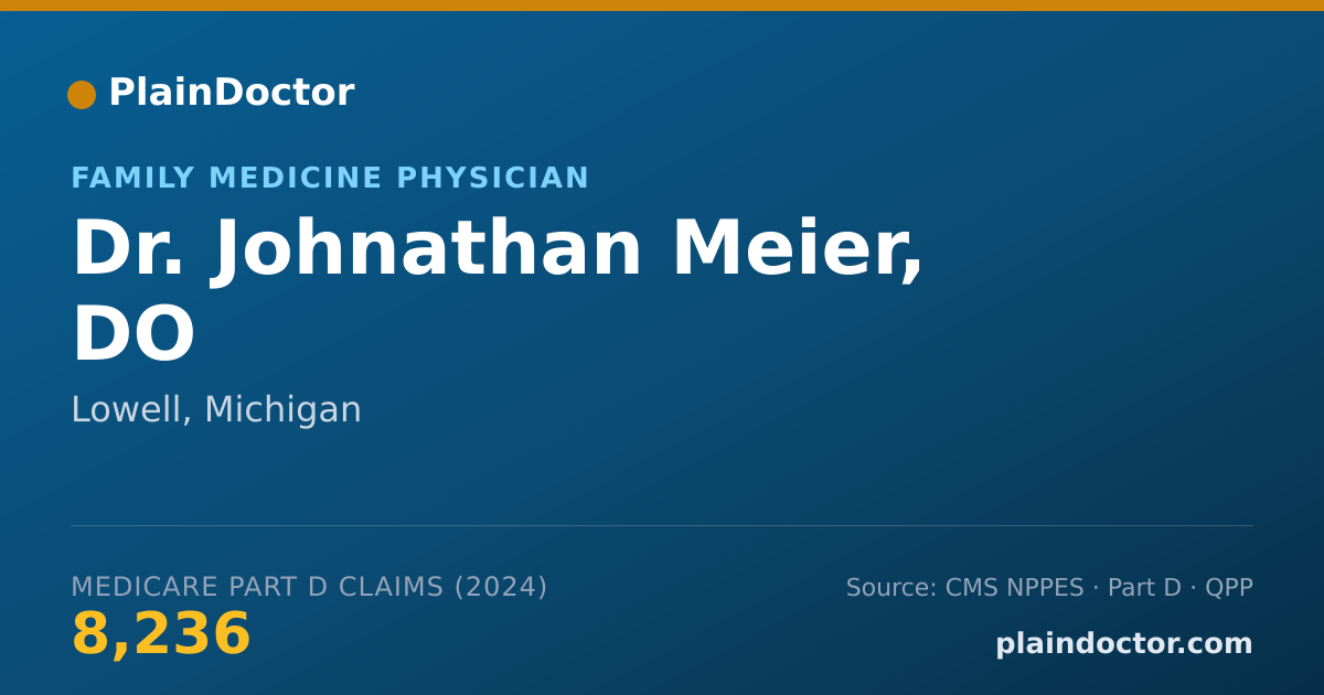 Shareable card for Johnathan Meier, DO - Family Medicine Physician, Lowell, MI