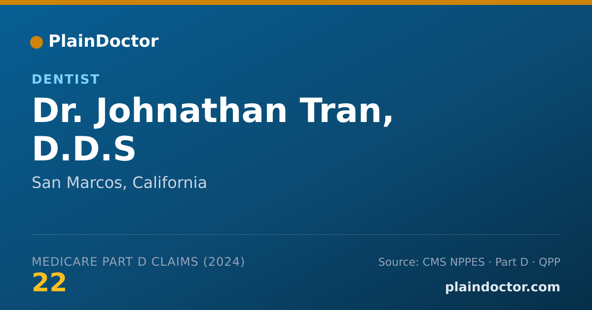 Shareable card for Johnathan Tran, D.D.S - Dentist, San Marcos, CA
