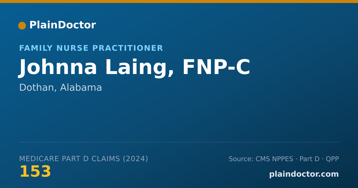 Shareable card for Johnna Laing, FNP-C - Family Medicine Physician, Dothan, AL