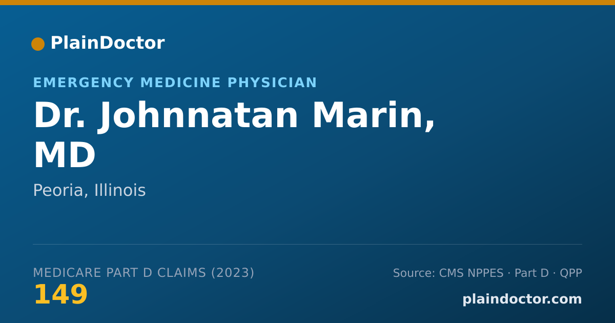 Shareable card for Johnnatan Marin, MD - Emergency Medicine Physician, Peoria, IL