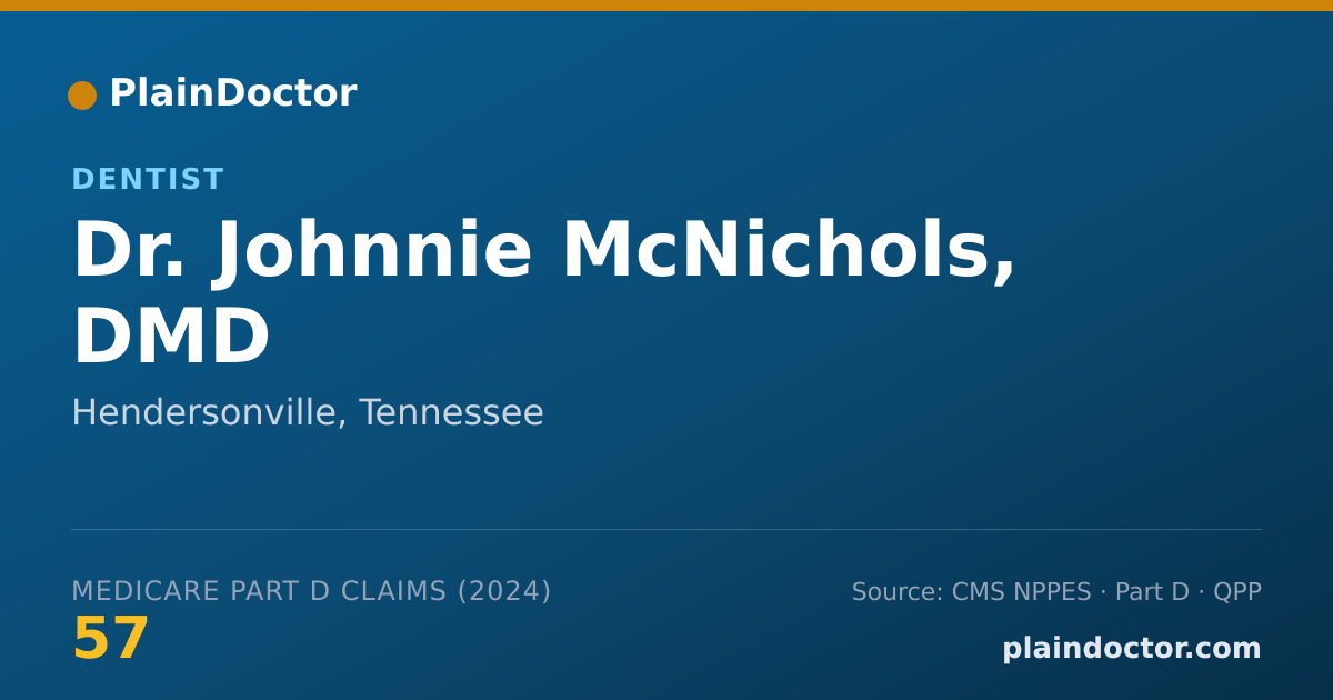 Shareable card for Johnnie McNichols, DMD - Dentist, Hendersonville, TN