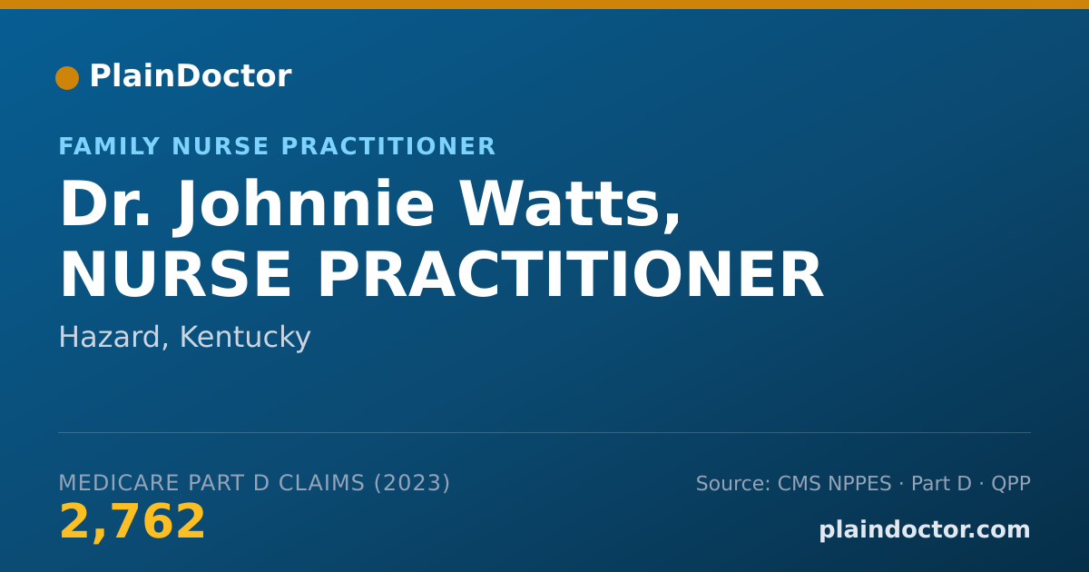 Shareable card for Johnnie Watts, NURSE PRACTITIONER - Family Nurse Practitioner, Hazard, KY