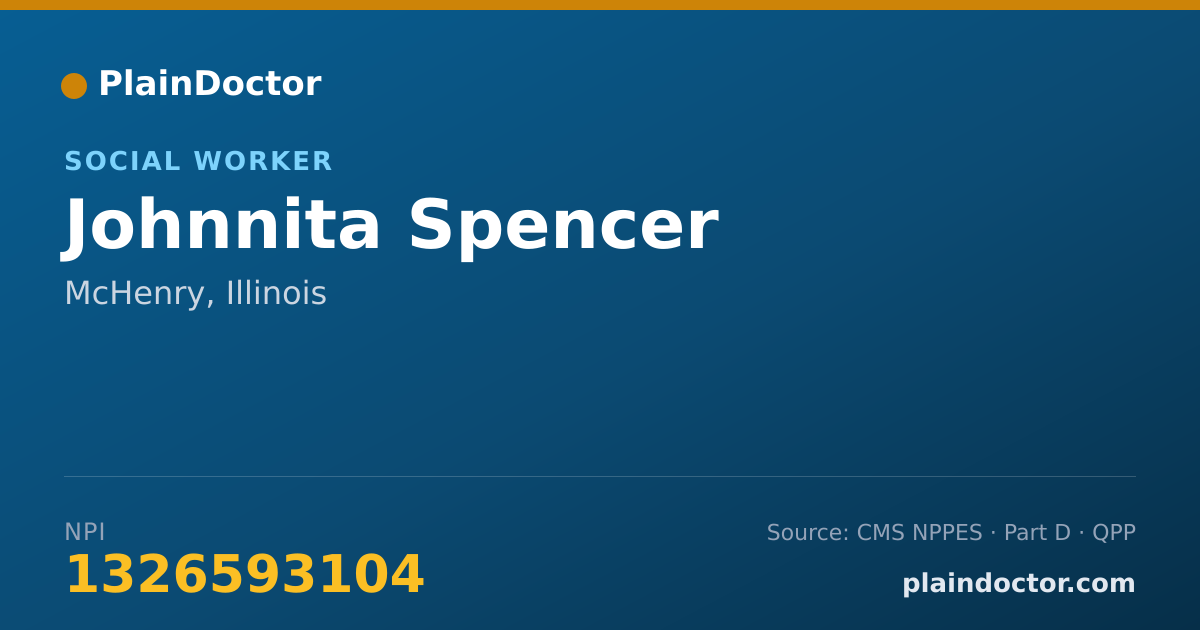 Shareable card for Johnnita Spencer - Social Worker, McHenry, IL