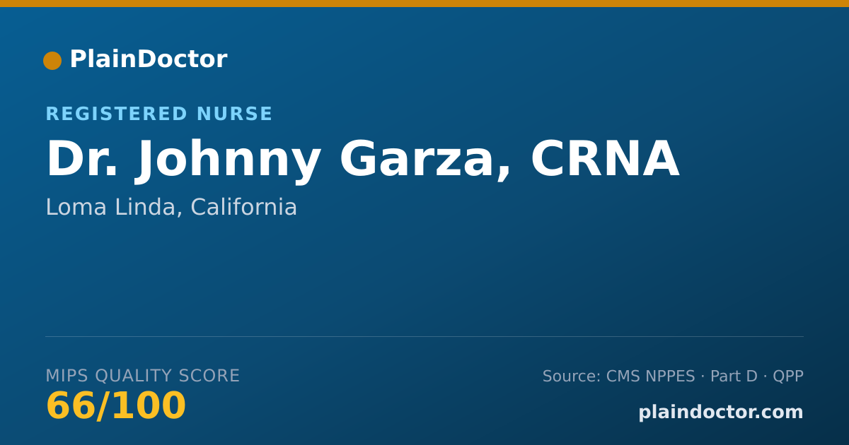 Shareable card for Johnny Garza, CRNA - Registered Nurse, Loma Linda, CA