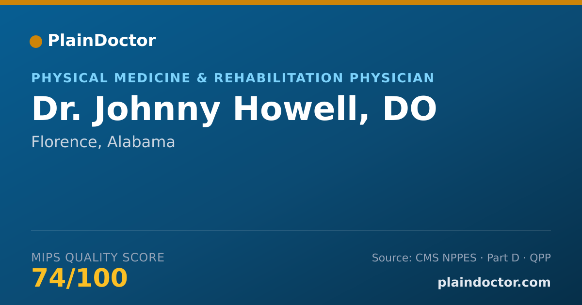 Shareable card for Johnny Howell, DO - Physical Medicine & Rehabilitation Physician, Florence, AL