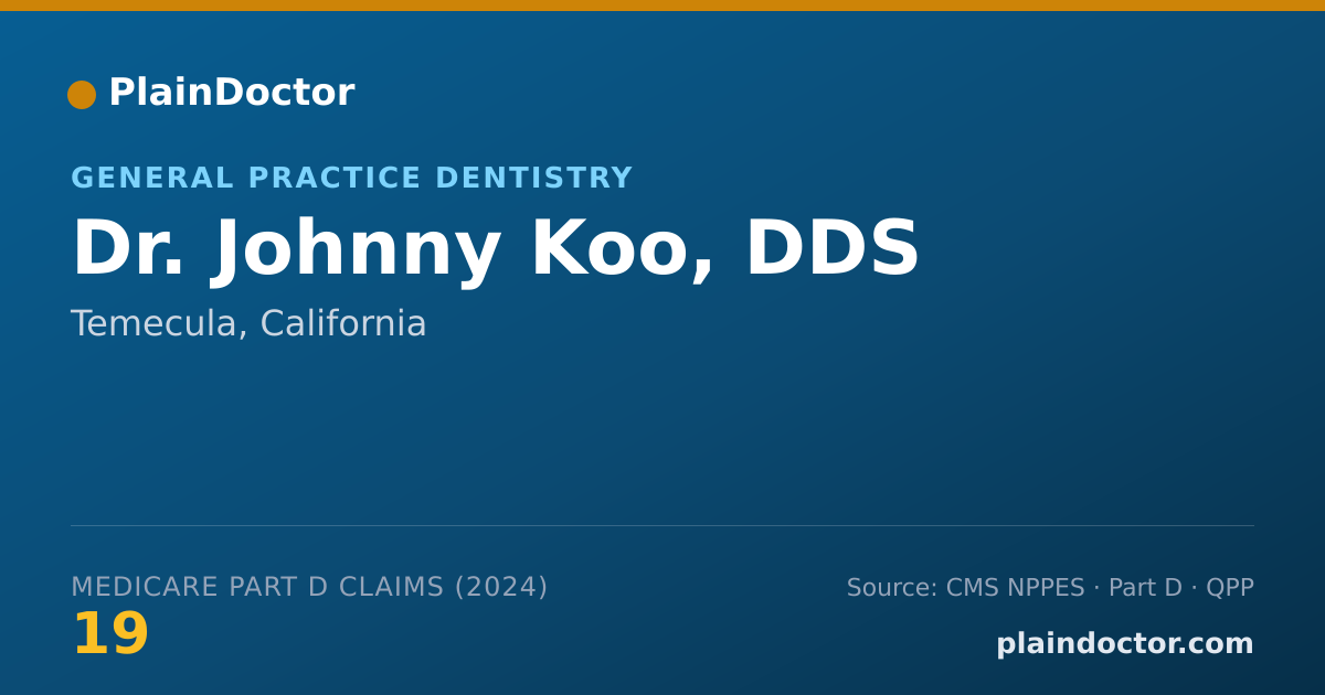 Shareable card for Johnny Koo, DDS - General Practice Dentistry, Temecula, CA