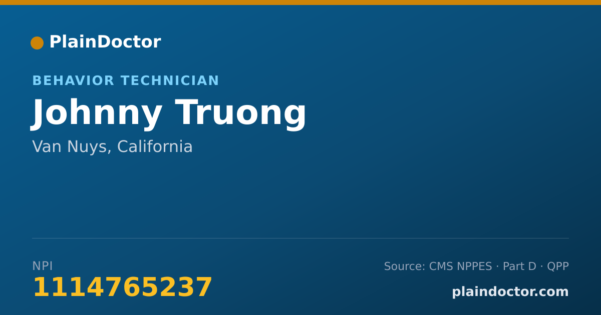 Shareable card for Johnny Truong - Behavior Technician, Van Nuys, CA