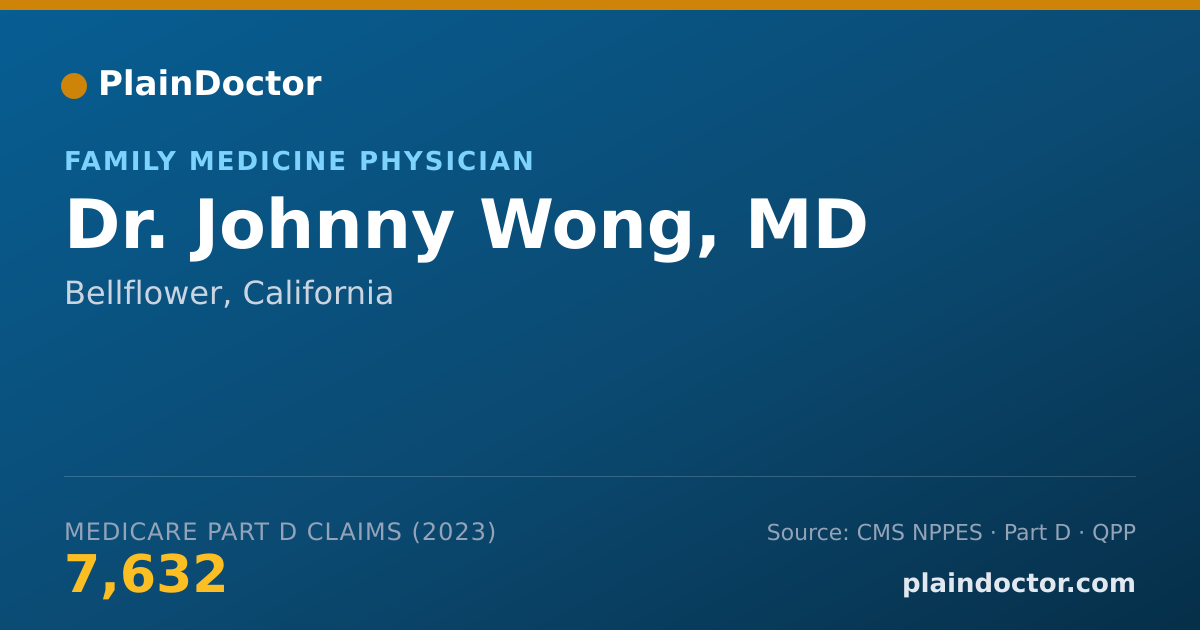 Shareable card for Johnny Wong, MD - Family Medicine Physician, Bellflower, CA