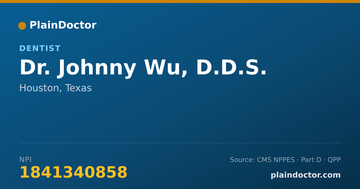Shareable card for Johnny Wu, D.D.S. - Dentist, Houston, TX