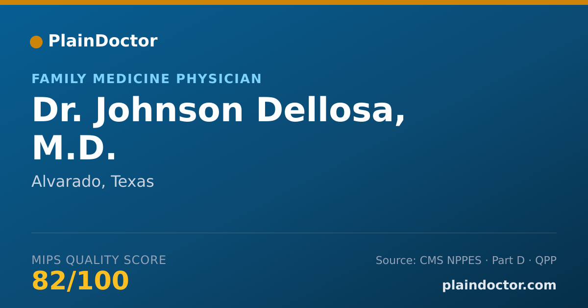 Shareable card for Johnson Dellosa, M.D. - Family Medicine Physician, Alvarado, TX