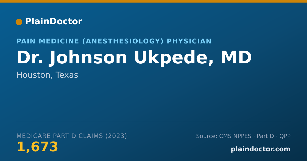 Shareable card for Johnson Ukpede, MD - Pain Medicine (Anesthesiology) Physician, Houston, TX