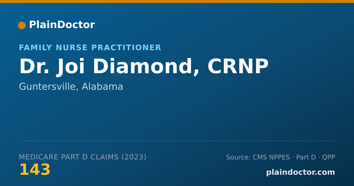 Shareable card for Joi Diamond, CRNP - Family Nurse Practitioner, Guntersville, AL