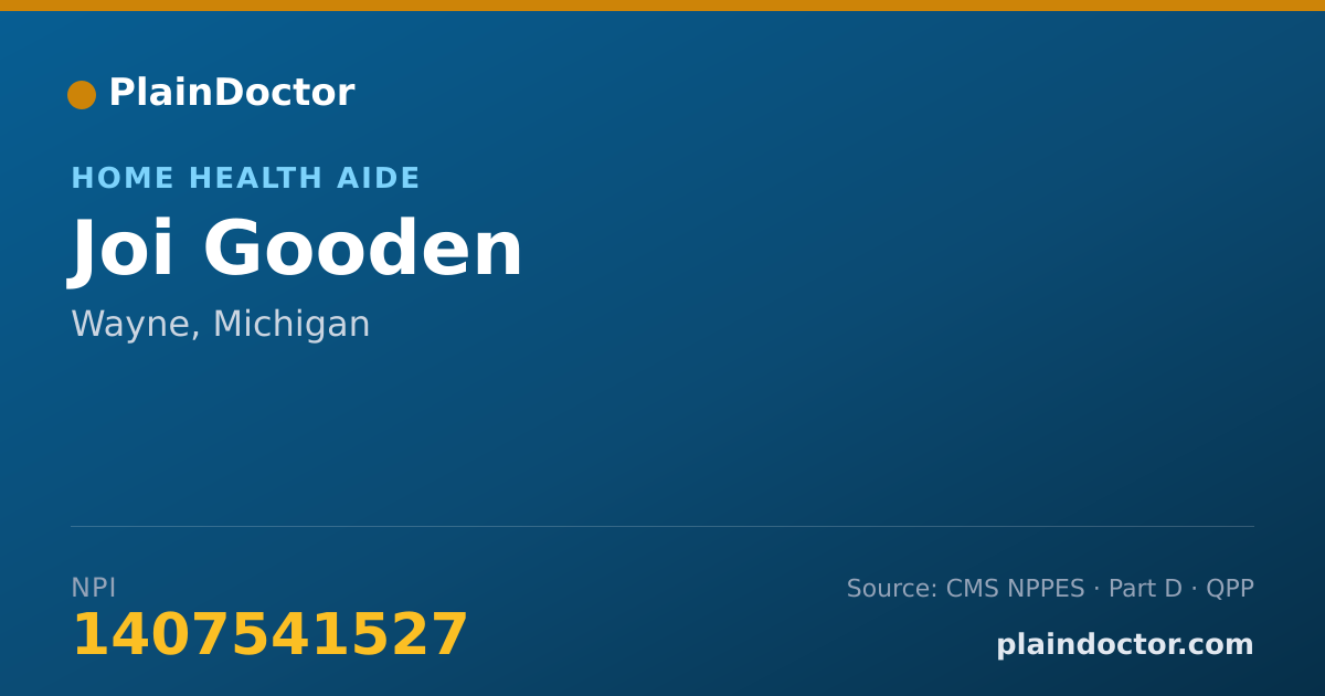 Shareable card for Joi Gooden - Home Health Aide, Wayne, MI