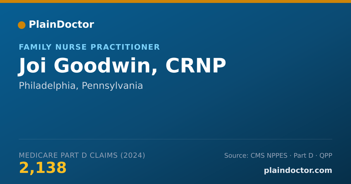 Shareable card for Joi Goodwin, CRNP - Family Nurse Practitioner, Philadelphia, PA