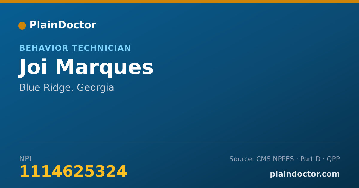 Shareable card for Joi Marques - Behavior Technician, Blue Ridge, GA