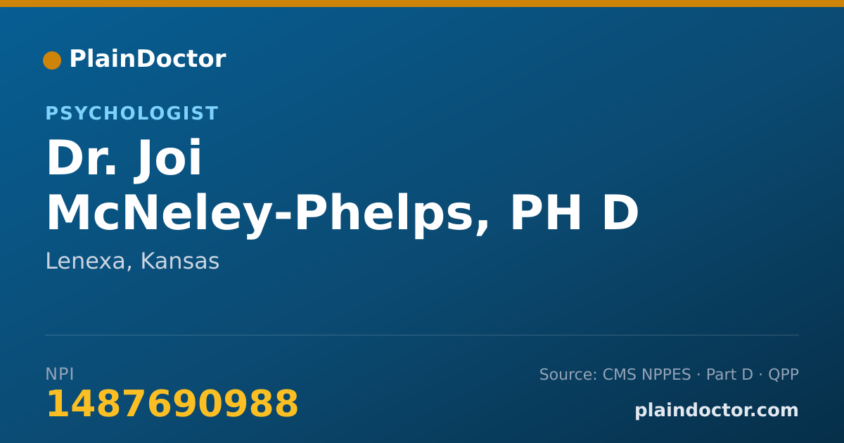Shareable card for Joi McNeley-Phelps, PH D - Psychologist, Lenexa, KS
