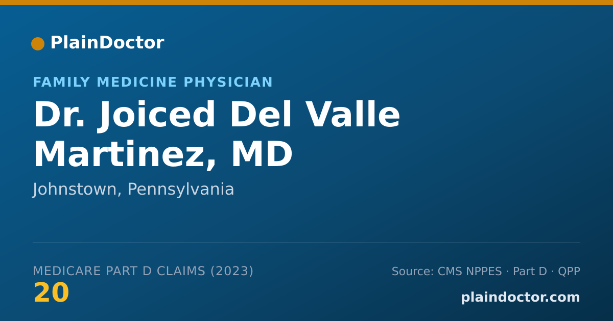 Shareable card for Joiced Del Valle Martinez, MD - Family Medicine Physician, Johnstown, PA