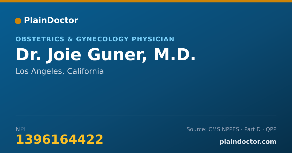 Shareable card for Joie Guner, M.D. - Obstetrics & Gynecology Physician, Los Angeles, CA