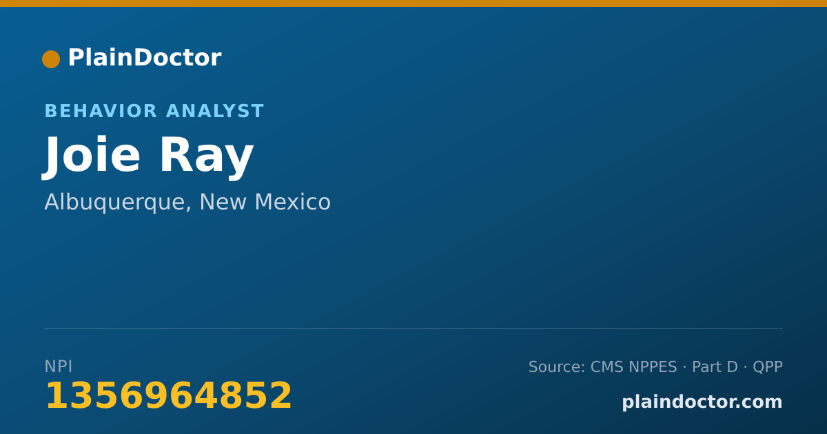 Shareable card for Joie Ray - Behavior Analyst, Albuquerque, NM