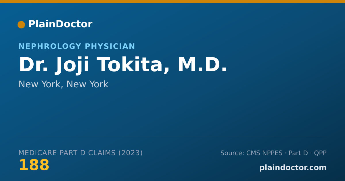 Shareable card for Joji Tokita, M.D. - Nephrology Physician, New York, NY