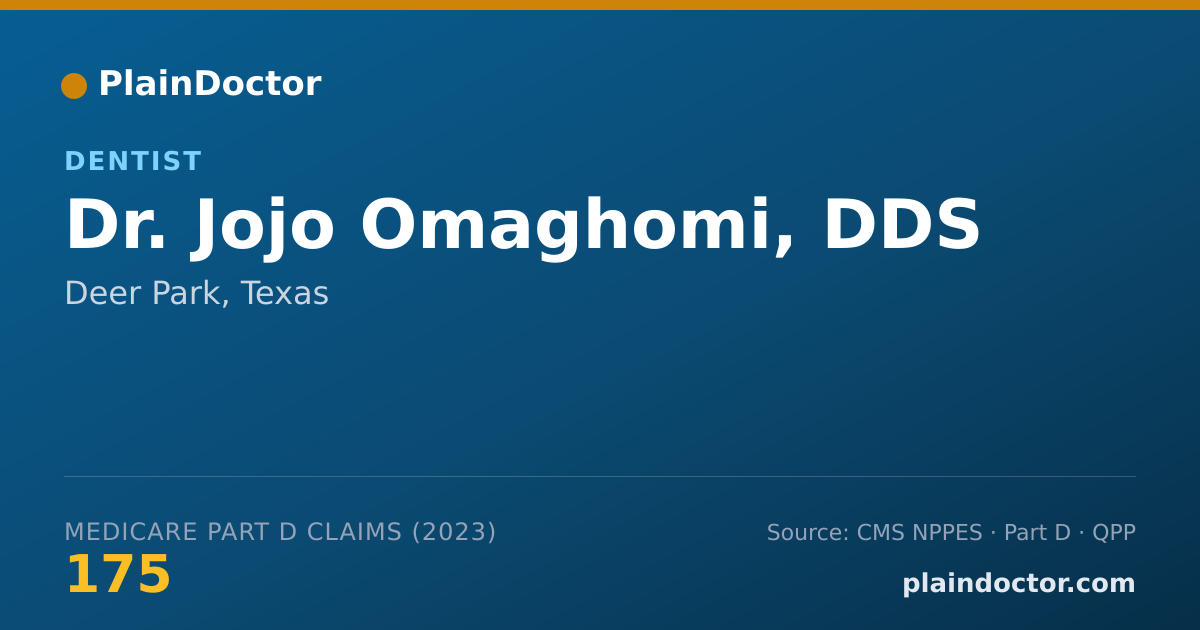 Shareable card for Jojo Omaghomi, DDS - Dentist, Deer Park, TX