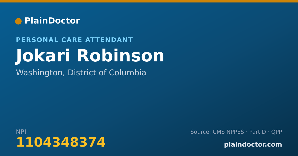 Shareable card for Jokari Robinson - Personal Care Attendant, Washington, DC