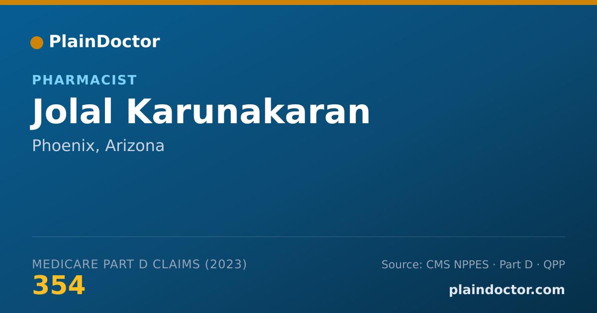 Shareable card for Jolal Karunakaran - Pharmacist, Phoenix, AZ