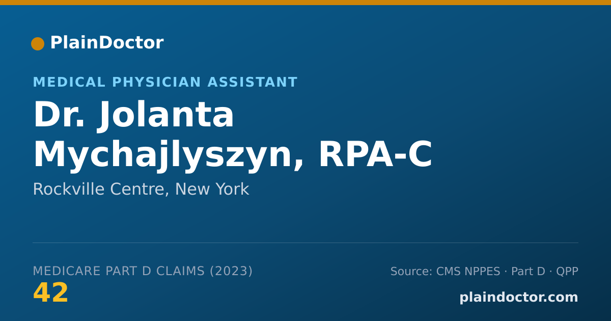 Shareable card for Jolanta Mychajlyszyn, RPA-C - Medical Physician Assistant, Rockville Centre, NY