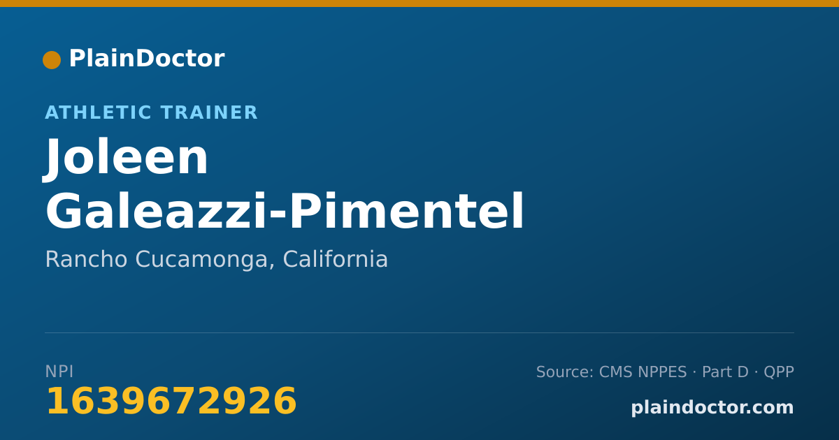 Shareable card for Joleen Galeazzi-Pimentel - Athletic Trainer, Rancho Cucamonga, CA