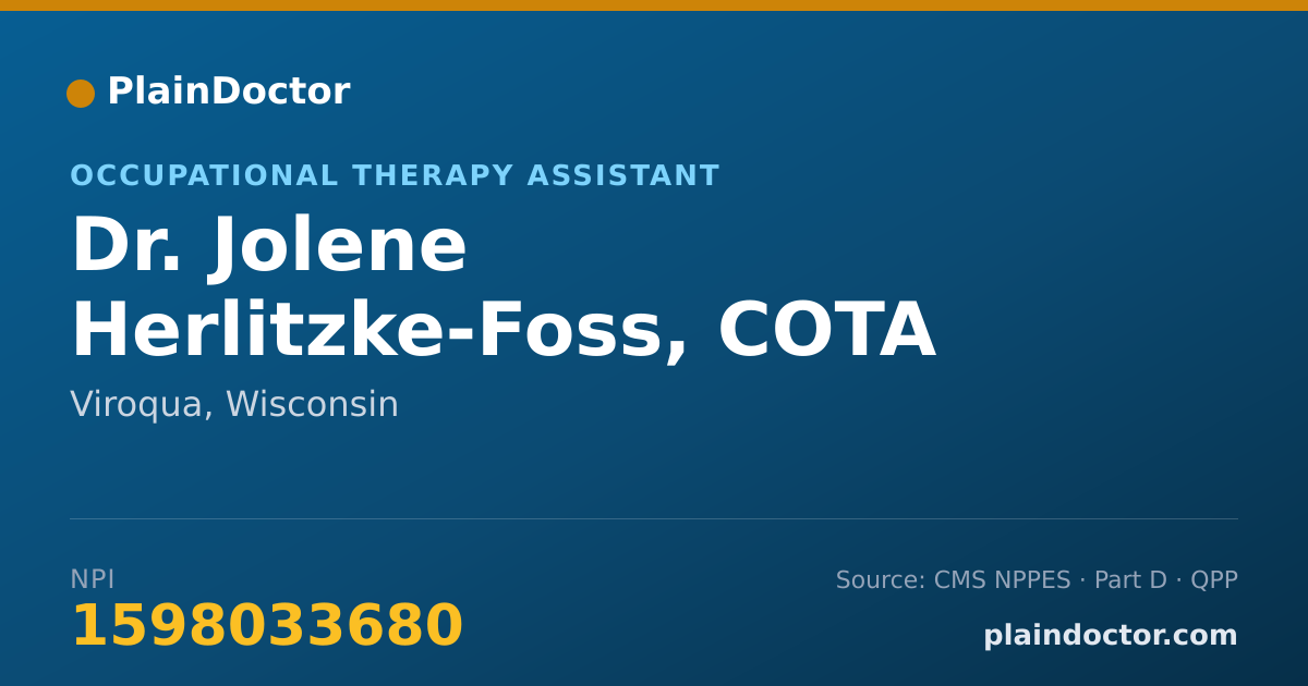 Shareable card for Jolene Herlitzke-Foss, COTA - Occupational Therapy Assistant, Viroqua, WI