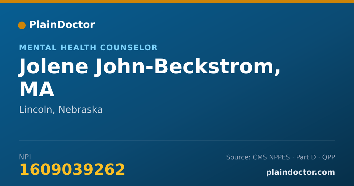 Shareable card for Jolene John-Beckstrom, MA - Mental Health Counselor, Lincoln, NE