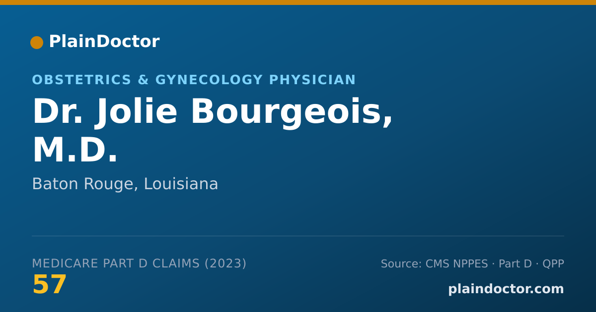 Shareable card for Jolie Bourgeois, M.D. - Obstetrics & Gynecology Physician, Baton Rouge, LA