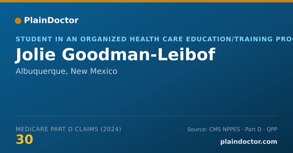 Shareable card for Jolie Goodman-Leibof - Student in an Organized Health Care Education/Training Program, Albuquerque, NM