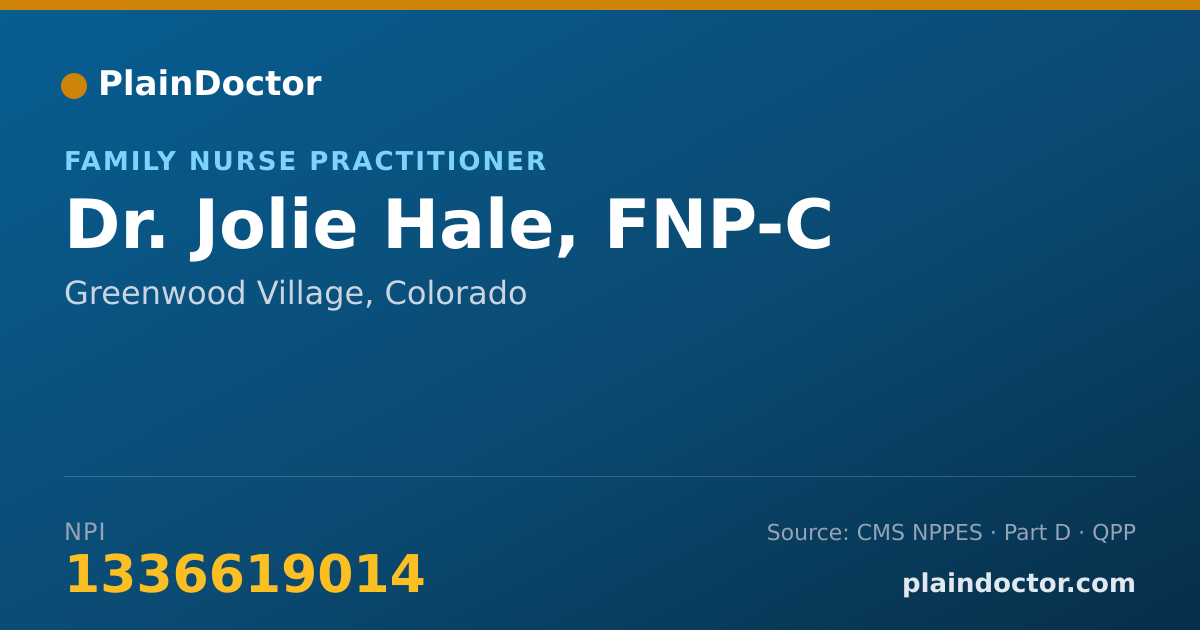 Shareable card for Jolie Hale, FNP-C - Family Nurse Practitioner, Greenwood Village, CO