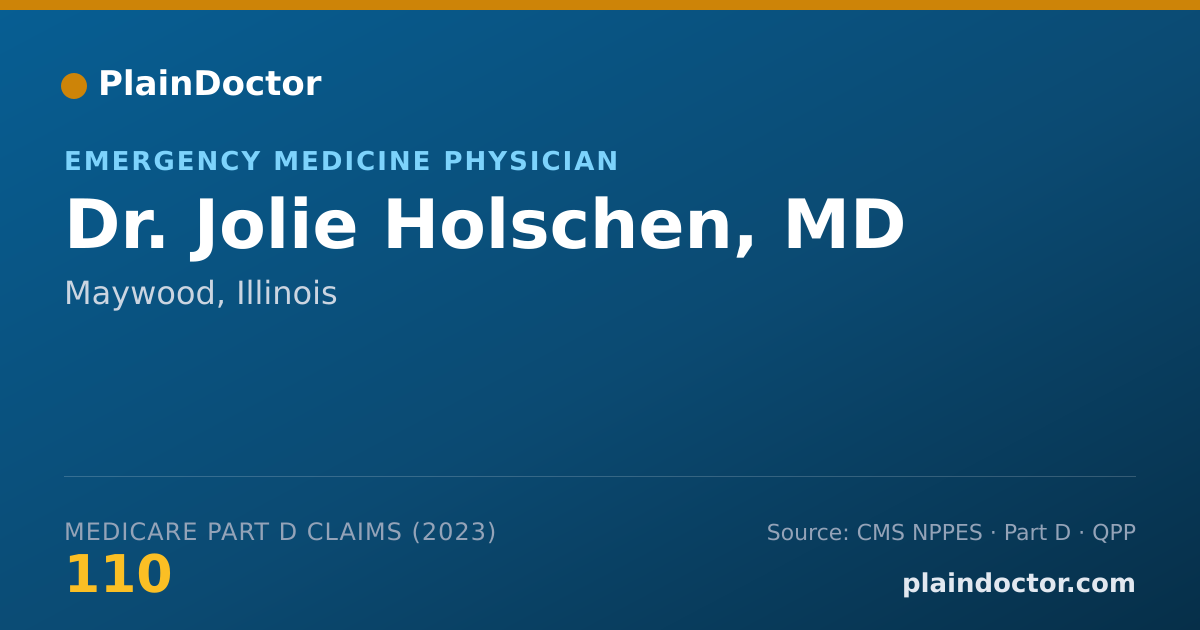Shareable card for Jolie Holschen, MD - Emergency Medicine Physician, Maywood, IL