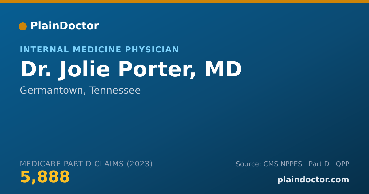 Shareable card for Jolie Porter, MD - Internal Medicine Physician, Germantown, TN