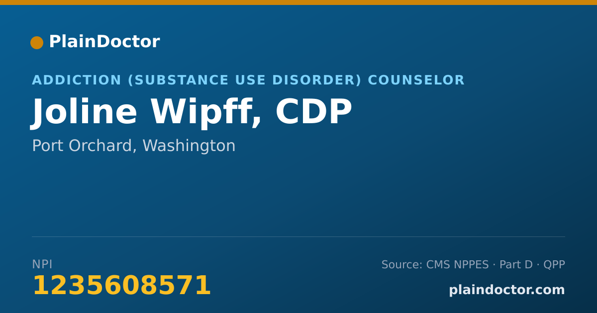 Shareable card for Joline Wipff, CDP - Addiction (Substance Use Disorder) Counselor, Port Orchard, WA