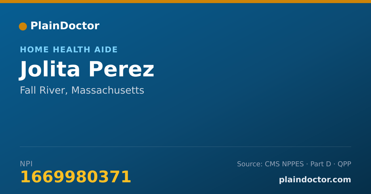 Shareable card for Jolita Perez - Home Health Aide, Fall River, MA