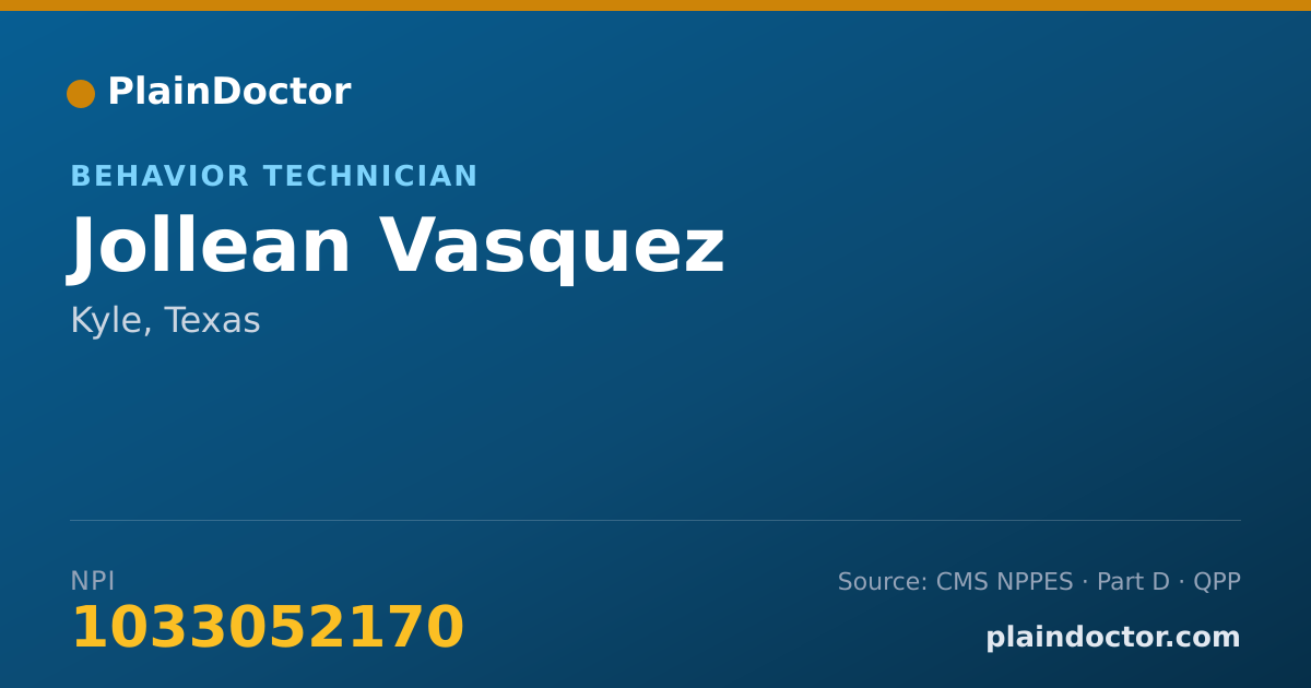 Shareable card for Jollean Vasquez - Behavior Technician, Kyle, TX