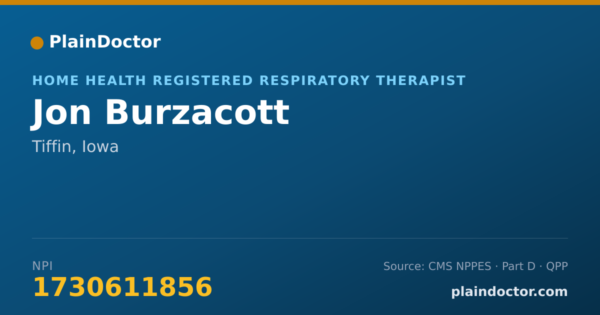 Shareable card for Jon Burzacott - Home Health Registered Respiratory Therapist, Tiffin, IA