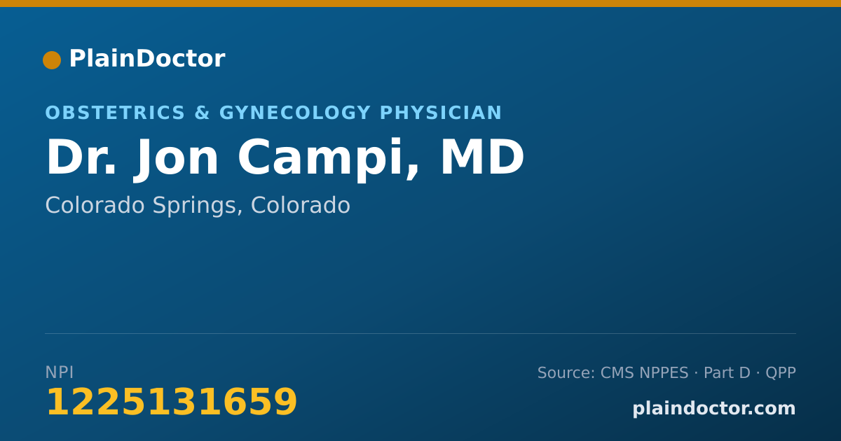 Shareable card for Jon Campi, MD - Obstetrics & Gynecology Physician, Colorado Springs, CO