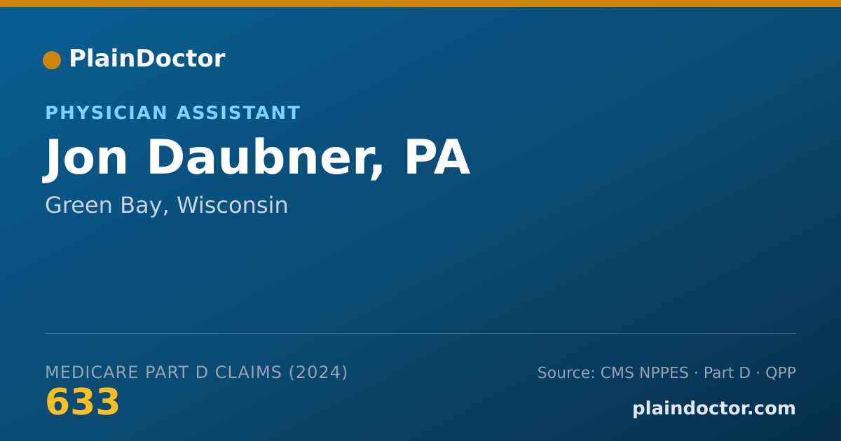 Shareable card for Jon Daubner, PA - Physician Assistant, Green Bay, WI