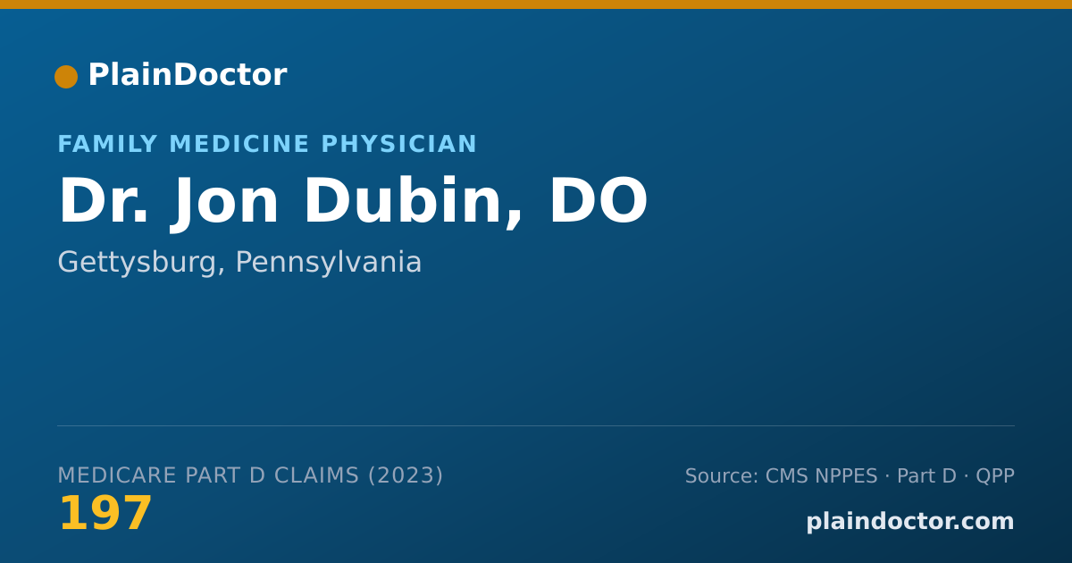 Shareable card for Jon Dubin, DO - Family Medicine Physician, Gettysburg, PA