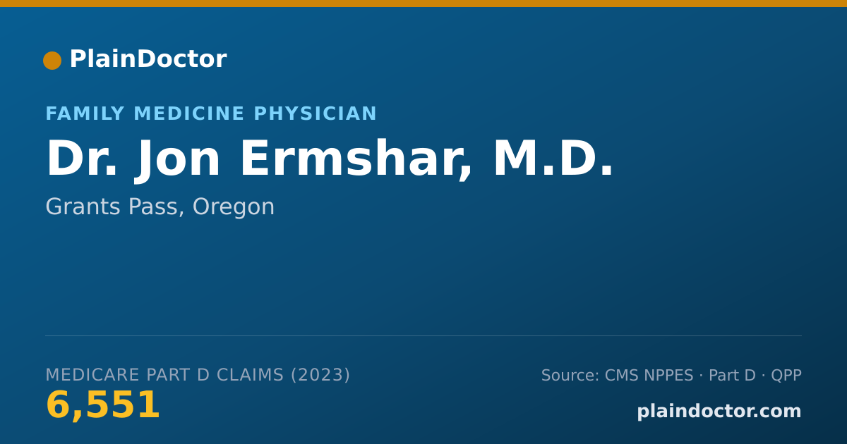 Shareable card for Jon Ermshar, M.D. - Family Medicine Physician, Grants Pass, OR