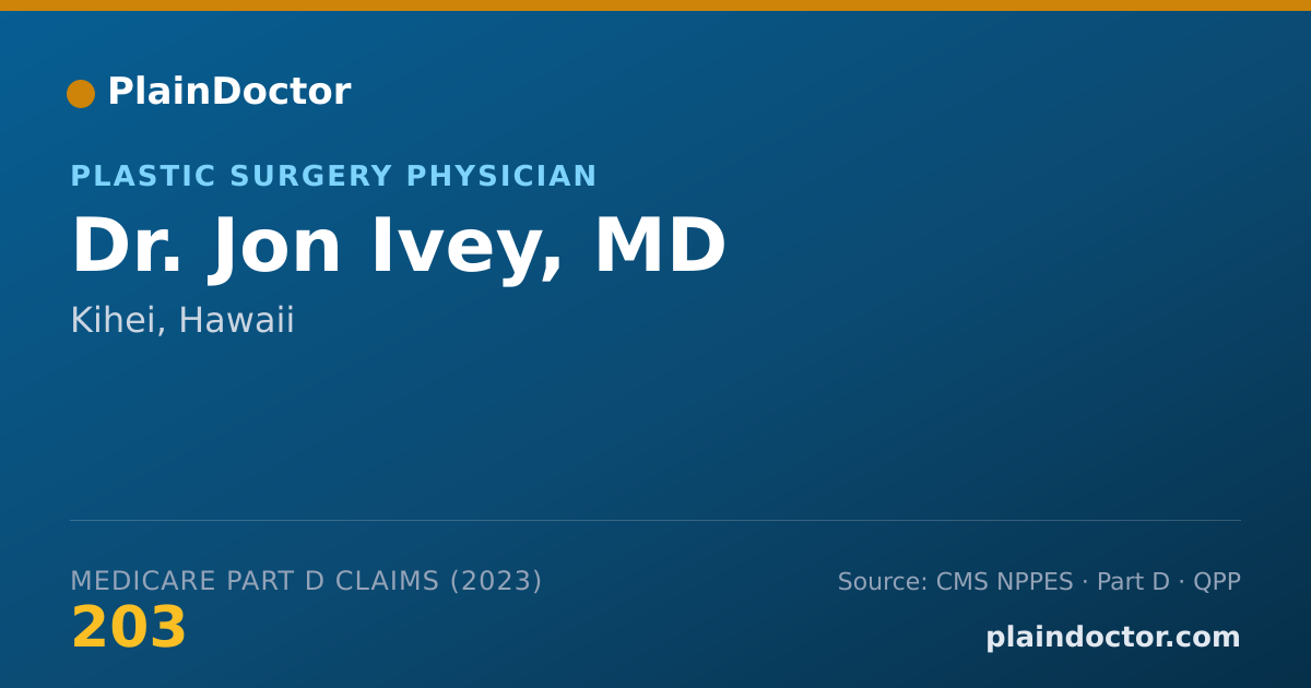 Shareable card for Jon Ivey, MD - Plastic Surgery Physician, Kihei, HI